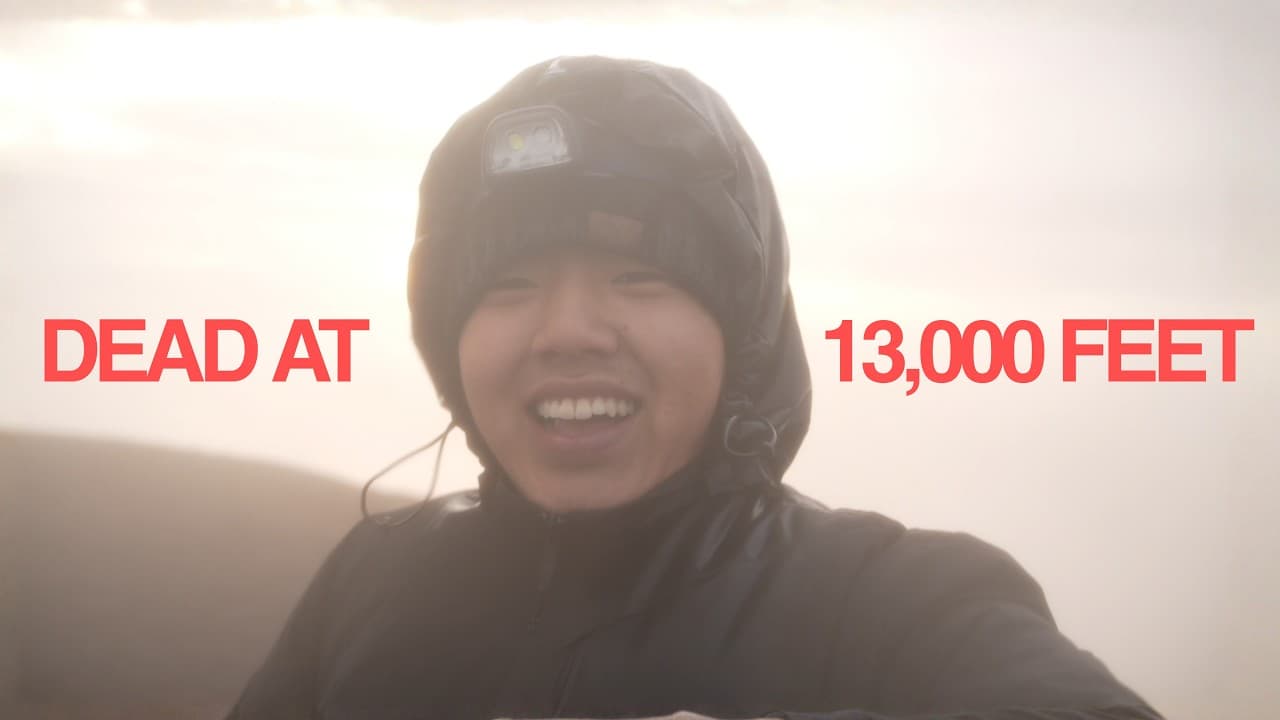 Still from I Climbed an Active Volcano with Only Three Weeks of Training